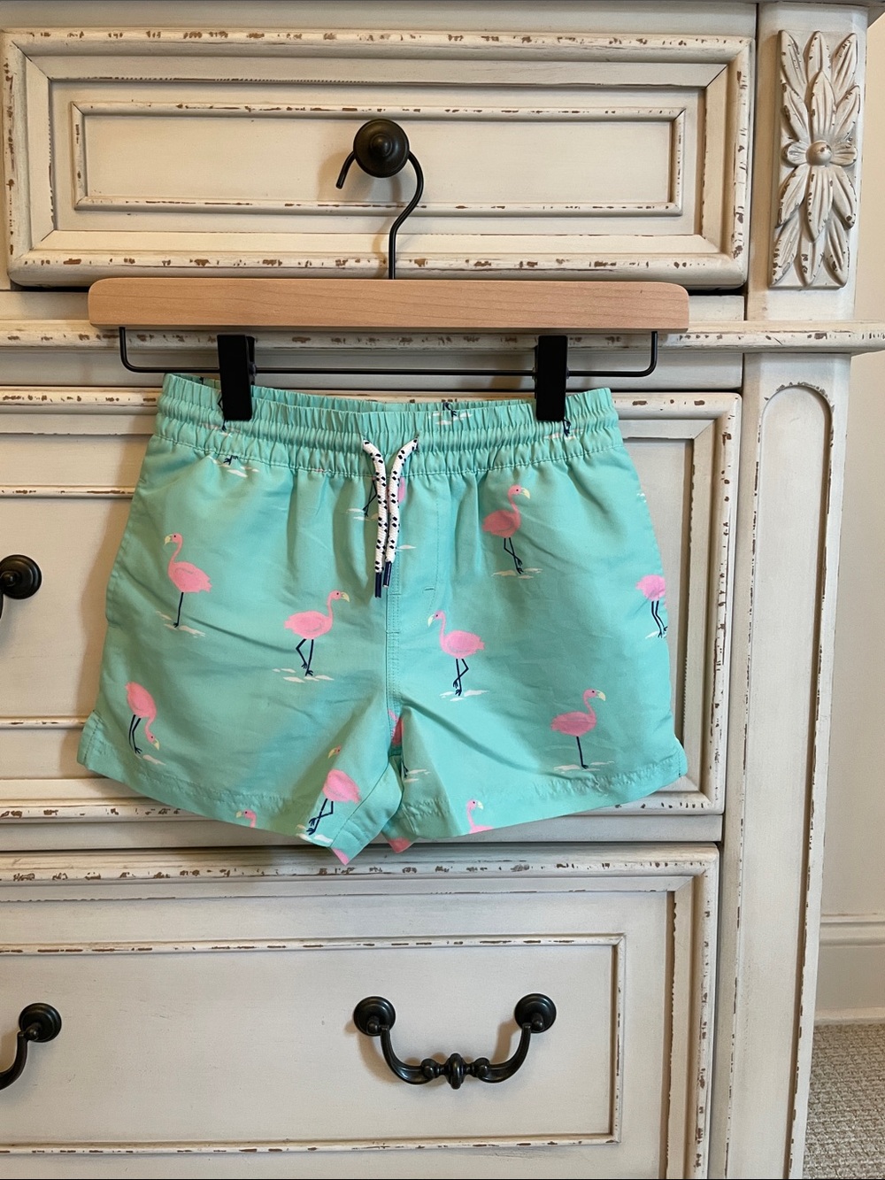 The Beaufort Bonnet Company Mint Green Flamingo Swim Shorts